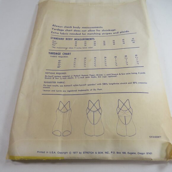 Ann Person Stretch & Sew 1313 Swimsuit yr 1977 Clothing Sewing Pattern UNCUT - Picture 4 of 11